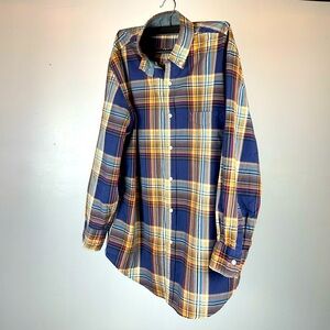 Men's J. Crew Blue Plaid Shirt Size L